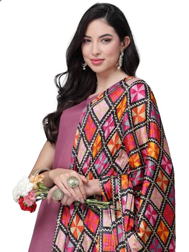 Image of Stylum Women's Solid Cotton Blend Straight Kurta Pant Dupatta Set