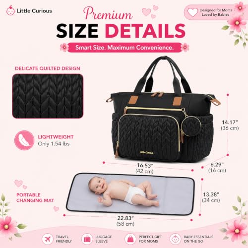 Image of Baby Diaper Bag | Diaper Bag for Mothers For Travel | Baby Bags For Mothers Carry | Baby Diaper Bag For Mother For Travelling |Quilted Lugguage Nappy Handbags