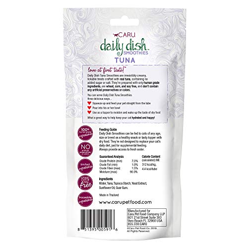 Caru - Daily Dish Smoothies - Lickable Tuna Cat Treat - 4 Pack.5oz Tubes - Image 2