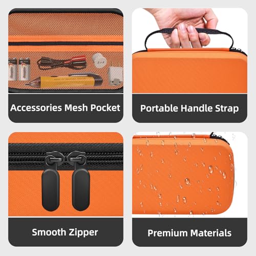 Image of Hard Case for Klein Tools ET310 AC Circuit Breaker Finder Electric Tester & 80016 Tool Kit & RT250 GFCI Outlet Tester and Accessories Electrical Tools Storage Organizer Bag, Orange(Case Only)