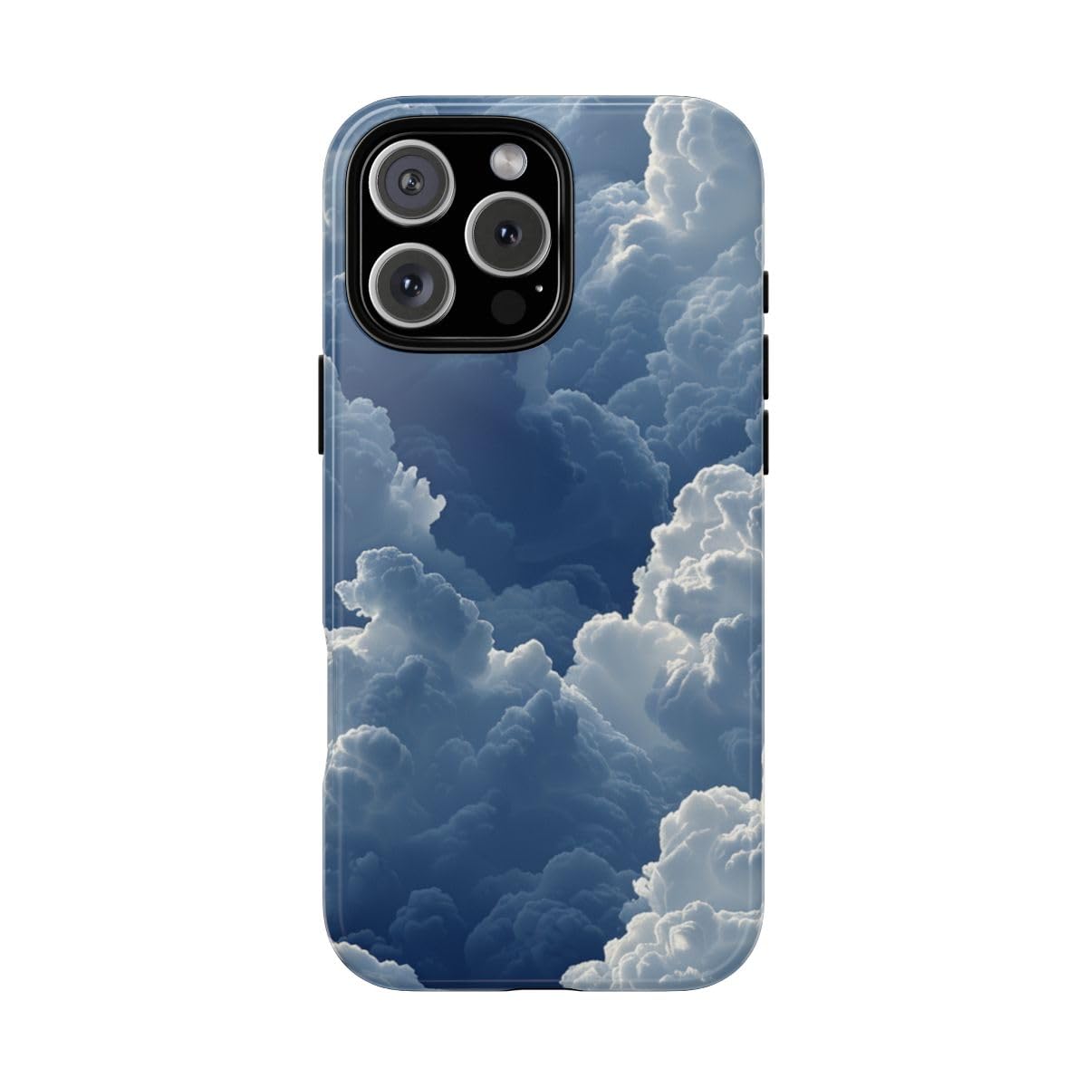Coque iPhone 16 Pro Max protection résistante motif nuage bleu 3D antichoc