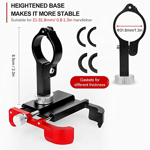 DECDEAL Suporte de telefone móvel para bicicleta em liga de alumínio com rotação de 360 ° ajustável