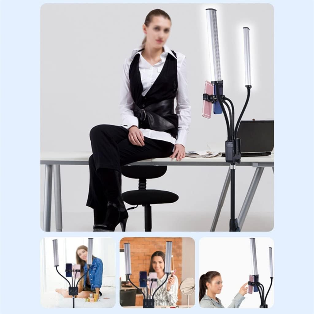 Flexible arm LED Video lamp Photography Fill 3200K-5600K dimmable with 1.6m Holder for Live Streaming