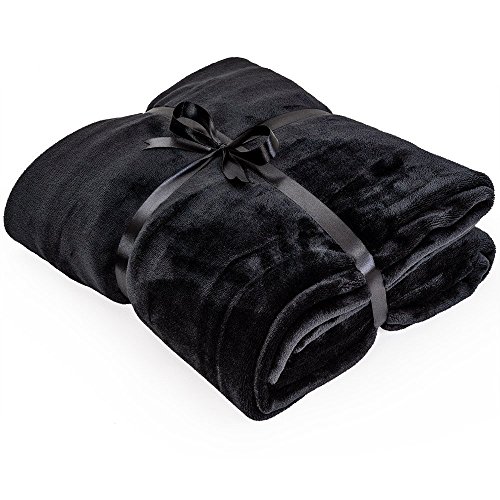 hillf - ® by Viva XXL - Manta de microfibras, 220 x 240 cm (240 x 220 cm, Negro) Cover