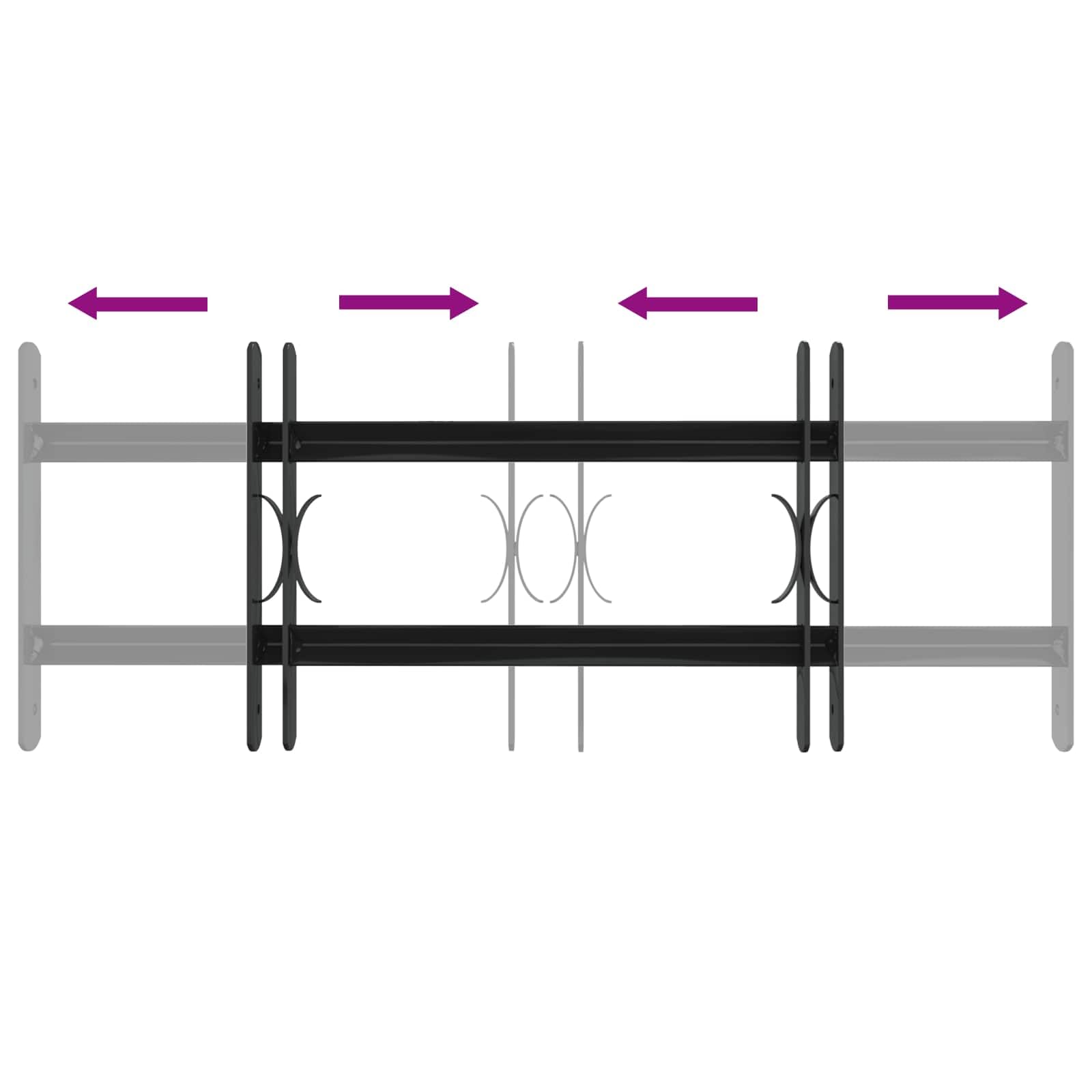 Fenstergitter Schwarz 76 x 30 cm Pulverbeschichteter Stahl,3.16kg,42020558