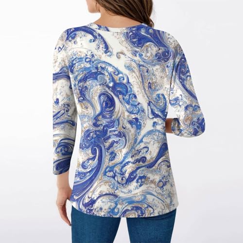 HTHLVMD Womens 3/4 Length Sleeve Tunic Tops Summer Fall Outfits 2025 Three Quarter Sleeve Casual V Neck T Shirts for Women