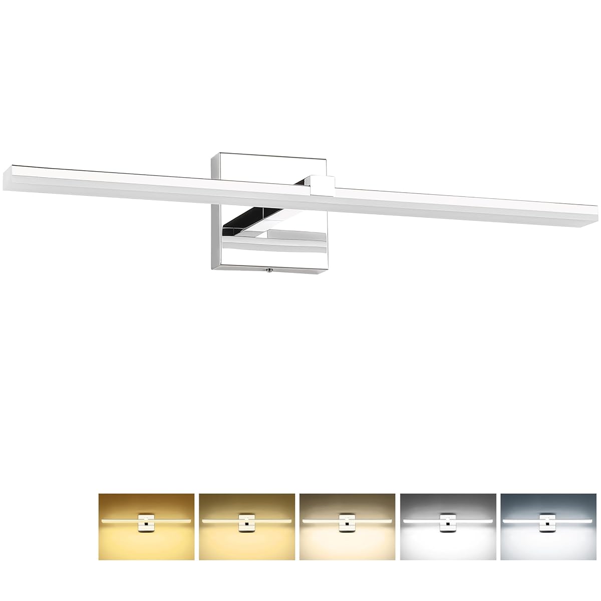 ZUZITO Modern Bathroom Vanity Light Over Mirror 24in Chrome Vanity Lights for