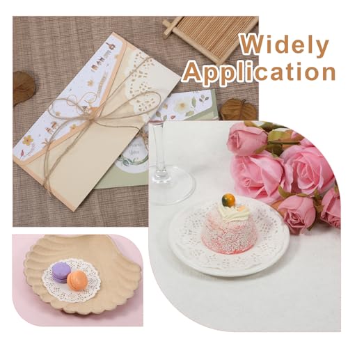Tweruna 150 Stück Spitzenpapier Deckchen, Einweg Runde Papier Tischsets, 3 Größen Weiße Spitzen Deckchen für Tische Desserttabletts Hochzeit Geburtstag Party Kuchen Geschirr Dekor (8,9cm/11,4cm/14cm)