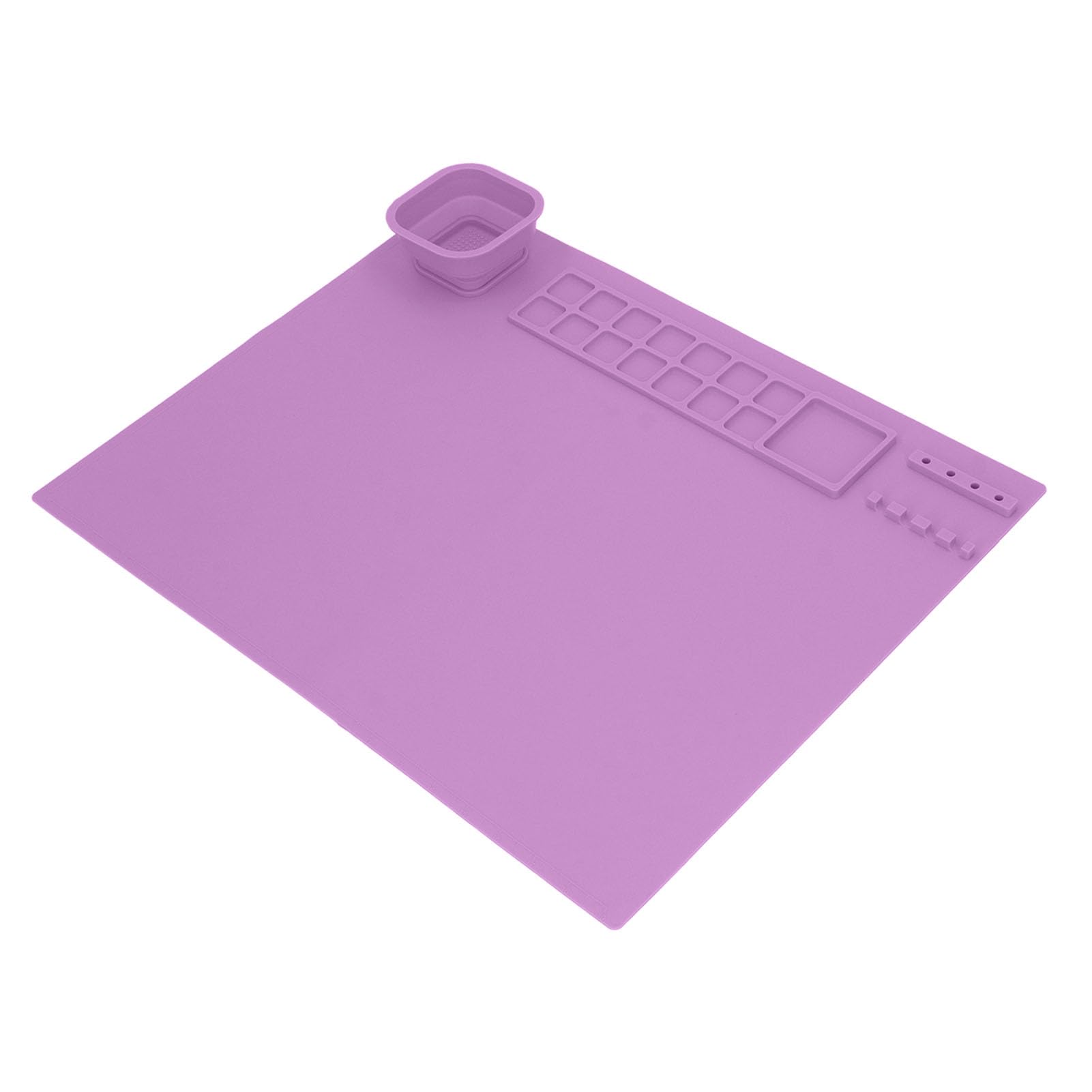 SIXRUN Tapis de Peinture en Silicone Tapis d'art en Silicone 49 X 39 Cm Matériau épais Facile à Nettoyer Grand Espace de Travail avec Tasse pour Enfants Peinture Dessin Graffiti et Collage à la
