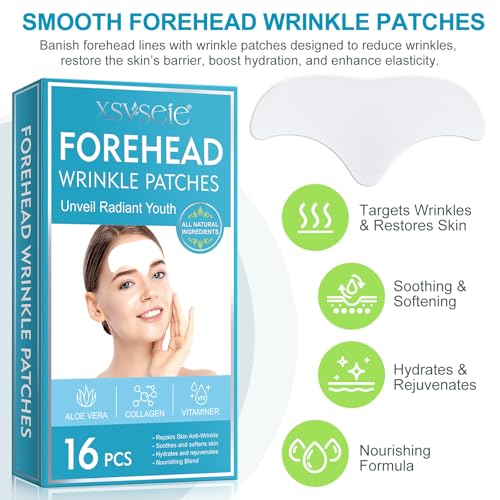 Zornesfalte Pflaster,Forehead Wrinkle Patches 32 Stück, Anti Falten Pflaster für Stirn Falten, beruhigt und erweicht die Haut, Overnight Face Lift für Schlaf Linien Prävention