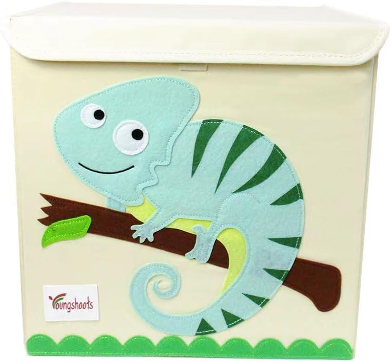 JZLIFE Lidded Storage Bin,Large and Foldable Organizer Box for Kid's Toy,Book and Cloth,Multi-use Basket Storage Box,Toy Chest for Home and Nursery