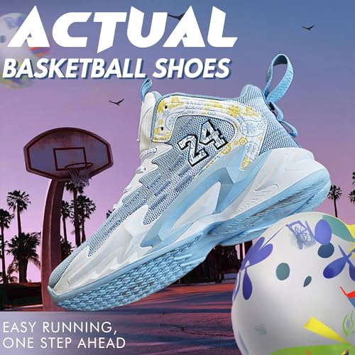 Image of Men's Basketball Shoes Fashionable Breathable Anti Slip Sports Shoes Outdoor Running Fitness Training Shoes