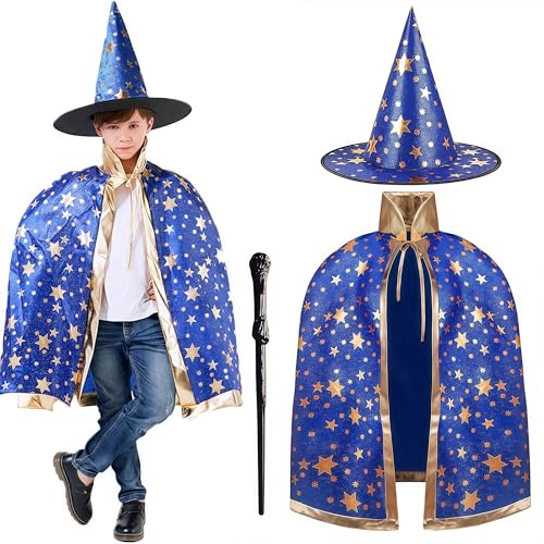 YUPDFGB Capa de Mago de Halloween para Ninos, Capa de Mago