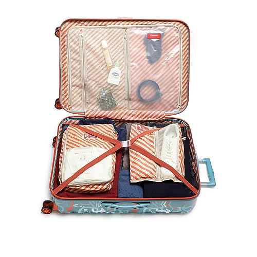 uppercase Jfk Plus (Large) 56Cms, Sustainable Check-In Trolley Bag, Hardsided Printed Luggage, Combination Lock, 8 Wheel Suitcase For Men & Women, 2000 Days Warranty (Teal Blue, Polyester, Spinner) - Image 6