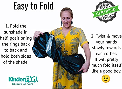 Kinder Fluff Windshield Sun Shade -The Only Certified Car Window Shades Blocking 99.87% Uvr-210T Automotive Window Sunshades As Cars,Suv,Rv,Truck & Car Accessories - Accesorios Para Carro (Standard) #TOP6