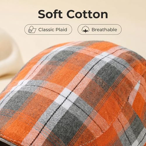 Image of 3Pcs Men's Newsboy Caps Cotton Cooling Hat Adjustable Flat Cap for Men
