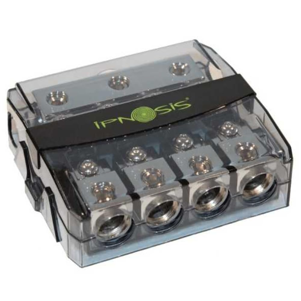 1 IPNOSIS IPH-S450 IPH S450 portafusibile distributore di corrente, 3 ingressi 4 uscite per cavi 50 mm 0 AWG, 1 pezzo