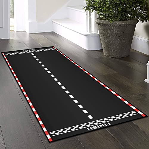Tapete corredor de área 60 x 180 cm con diseño de pista miniatura 5