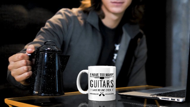 Taza de cerámica Casitika con diseño musical 11 oz miniatura 7