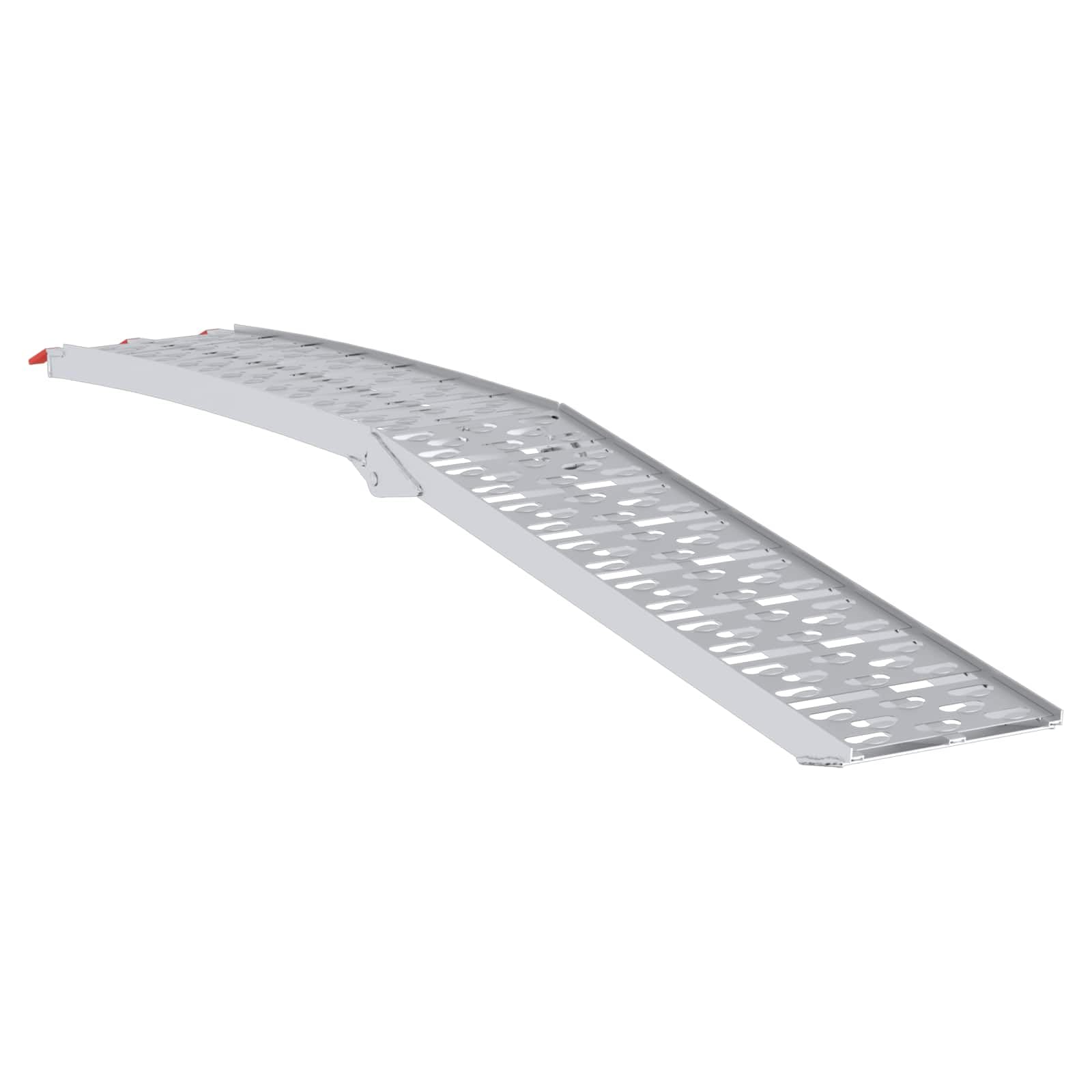 Zestaw 2 składanych ramp motocyklowych z aluminium, 222 cm, składana rampa najazdowa do motocykla, skutera, quada, nośność 340 kg, antypoślizgowa, srebrna
