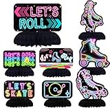 Roller Skating Party Centerpiece Set - Skating Honeycomb Birthday Decorations and Roller Skating Table Toppers for Kids' Skating-Themed Birthday and Baby Shower Table Decor