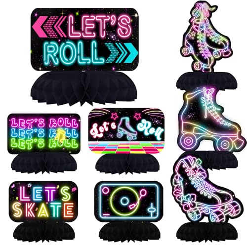 Roller Skating Party Centerpiece Set - Skating Honeycomb Birthday...