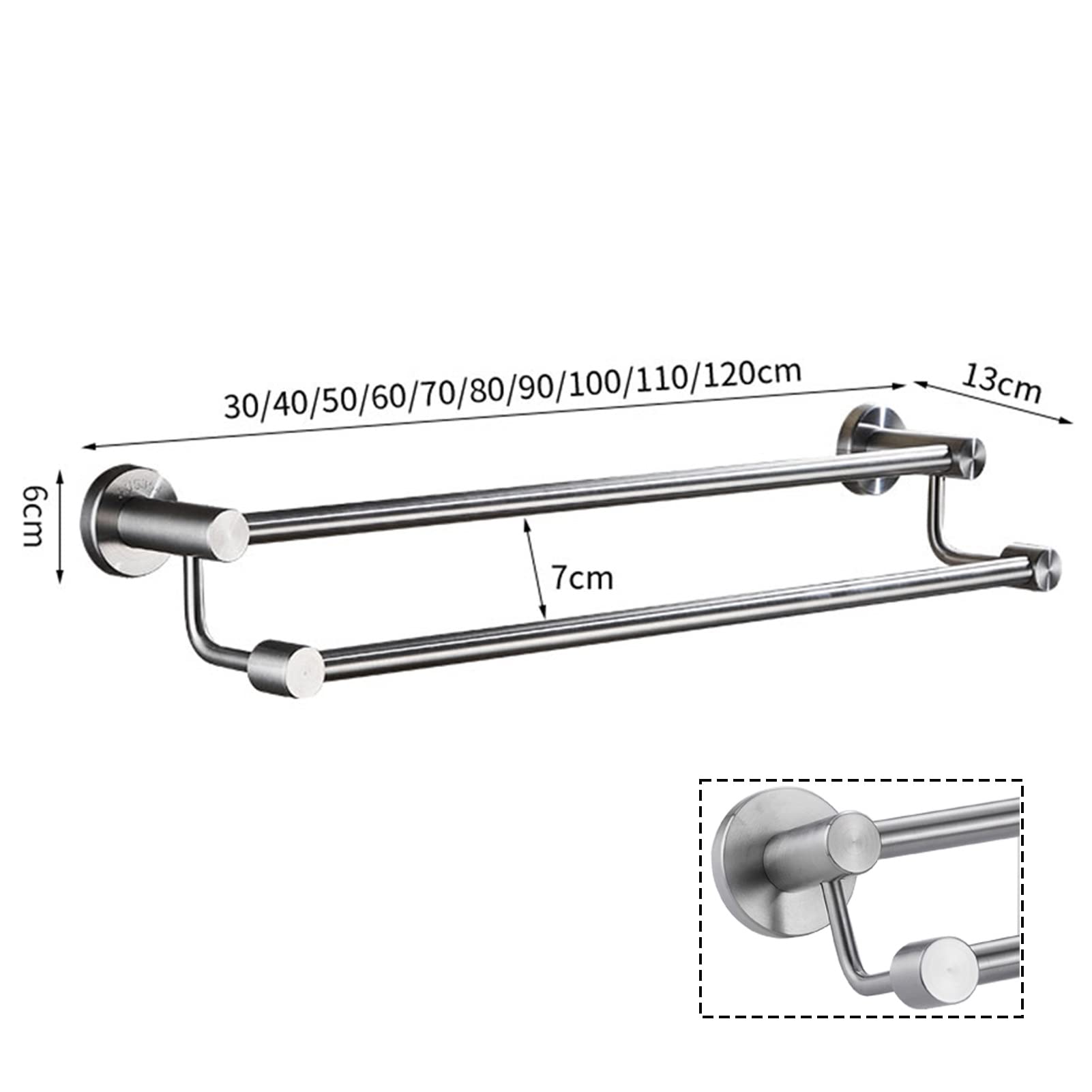 Toallas de Pared, Toallero de Pared de Acero Inoxidable de 80-110 cm(110cm)