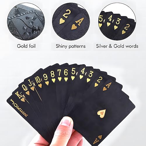 Wasserdichte Pokerkarten aus Kunststoff - Schwarzer Diamant Design - 1 Deck Spielkarten – Bild 4