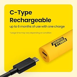 Gorilla Technique Nose Ear Hair Trimmer for Men, Rechargeable 2-in-1 Trimmer for Nose Ear Eyebrow Hair Removal, No Pull No Snag Grooming with High-Speed 10,000rpm Motor, 2 Heads