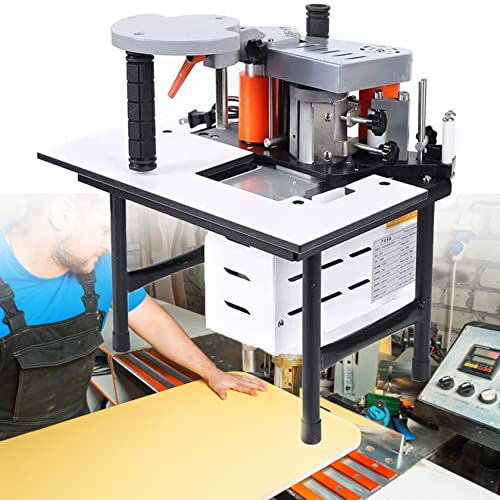 Máquina portátil Edge Bander - Velocidad ajustable 5m/min, 110V/220V, para proyectos de carpintería de 10-60 mm, bandas de borde curvo y recto, ideal para proyectos de madera de bricolaje