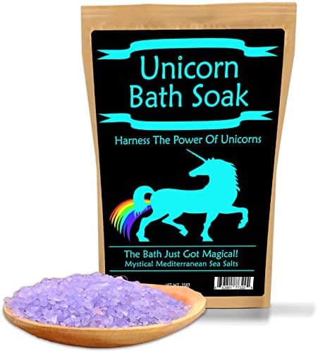 Unicorn Bath Soak – Unicorn Bath Salts Luxury Bath Products Funny Unicorn Gifts for Girls Unicorn Bath and Body Gifts for Women Premium Mediterranean Sea Salts Rainbow Gifts Rainbow Bath Soak Salts