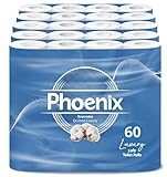 Phoenix Toilet Rolls – 60 Pack | 3 Ply Supreme Unscented Toilet Paper | Bulk Buy, Soft, Quilted, Sustainably Sourced, Eco- Friendly Luxury Bathroom Tissue