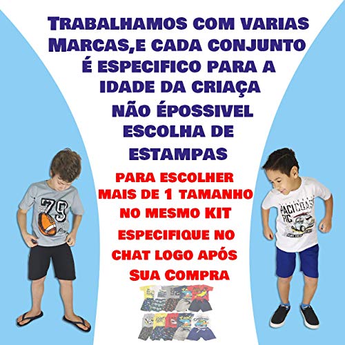 KIT com 5 Conjuntos Para menino de 1 a 14 anos Tamanho:6
