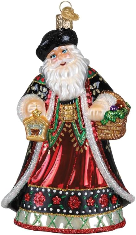 Old World Christmas Slovak Father Christmas Glass Blown Ornament for Christmas Tree, Handcrafted Holiday Decoration, Santa Collection