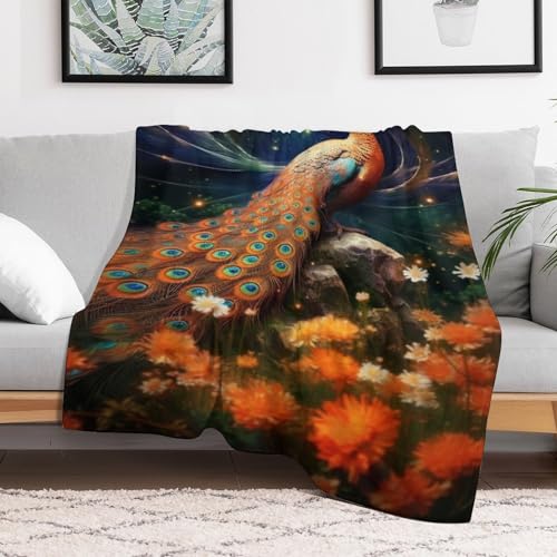 Couverture flannel paon de qualité supérieure, jeté de lit doux et dense - 3