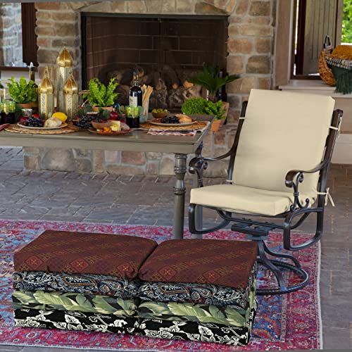 Image of Arden 4-Pack Outdoor Patio Dining Chair Cushion, 20 x 44, Rain-Proof Seat Pad, Fade-Resistant Outdoor Cushion Tan Leala