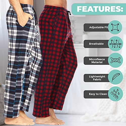 DARESAY Mens Microfleece Pajama Pants/Lounge Wear with Pockets and Adjustable Waistband4