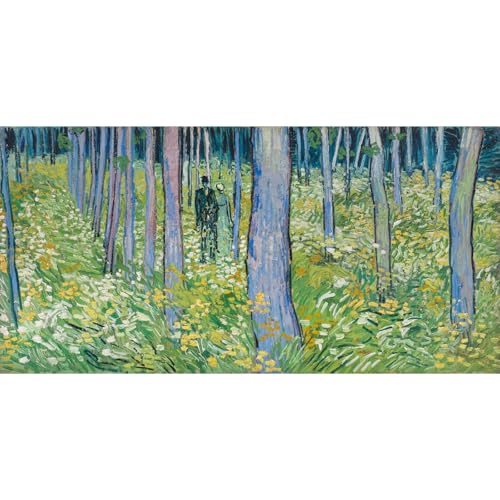 Toile Van Gogh Sous-bois avec deux figurines pour décoration murale salon