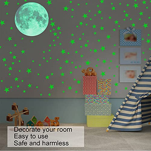 Set de 435 adhesivos luminosos para pared con luna y estrellas miniatura 3
