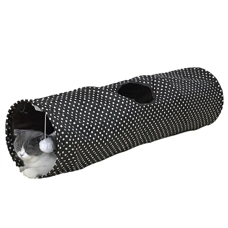 Jouet Tunnel Pliable pour Chat De Compagnie Tube Pliable Jeu D'intérieur Et D'extérieur Jouets pour Chiots Chaton avec Balle pour Puzzle Exercice De Dissimulation Entraînement