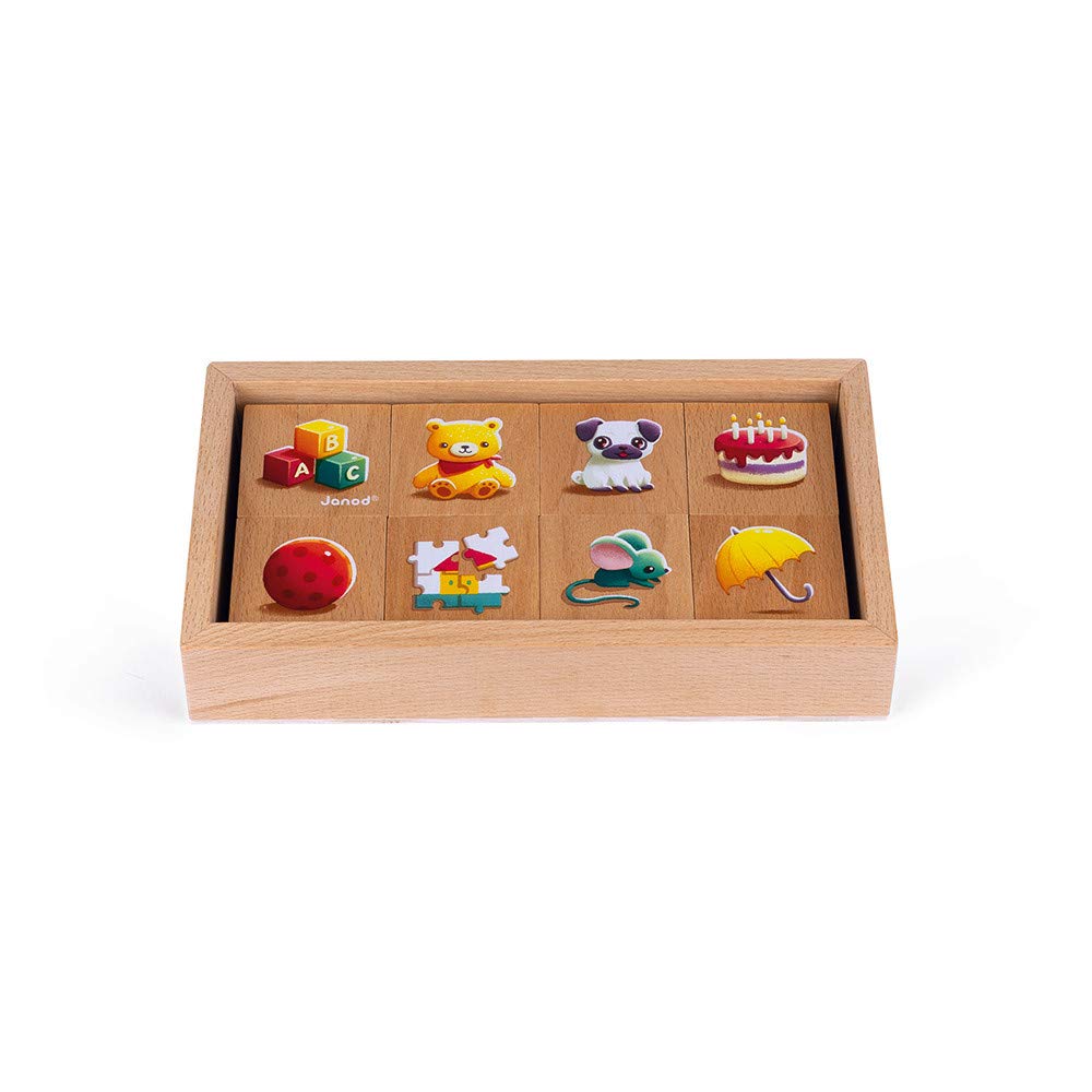 Janod Memo 1st Words – Memory-Spiel Aus Holz, 40 Teile, Für Kinder Ab 2 Jahren, FSC-zertifiziert