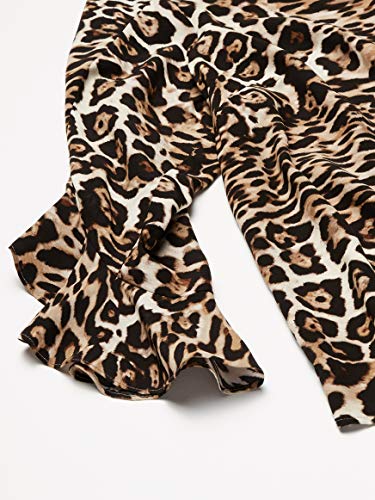 Karen Kane Women's Plus Size Ruffle Sleeve Top, Leopard, 1X #TOP3