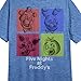 Five Nights at Freddy's Character Sketches Crew Neck Short Sleeve Blue Heather Women's Nights Shirt-XL