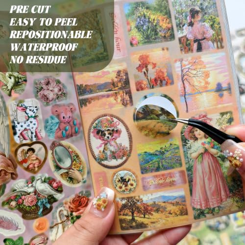 Image of Vintage Garden Sticker Book for Scrapbooking Supplies | Floral Ephemera & Planner Stickers for Junk Journal Kit- Scrapbook Stickers for Journals, Albums