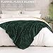 Exclusivo Mezcla Kuscheldecke Fleece Decke, Flauschige Sofadecke 220 x 240 cm, Jacquard-Überwurfdecke Wohndecke Tagesdecke, Warm und Leicht für Ganzjahreszeit, Dunkelgrün