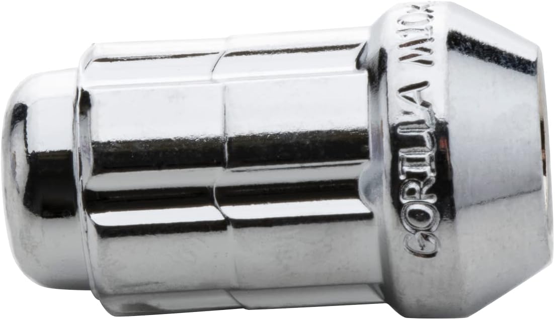Gorilla Automotive K4CS-10125GR Chrome (10mm x 1.25 Thread Size, 16-Pack) Small Diameter Spline Acorn Lug Nuts with Valves