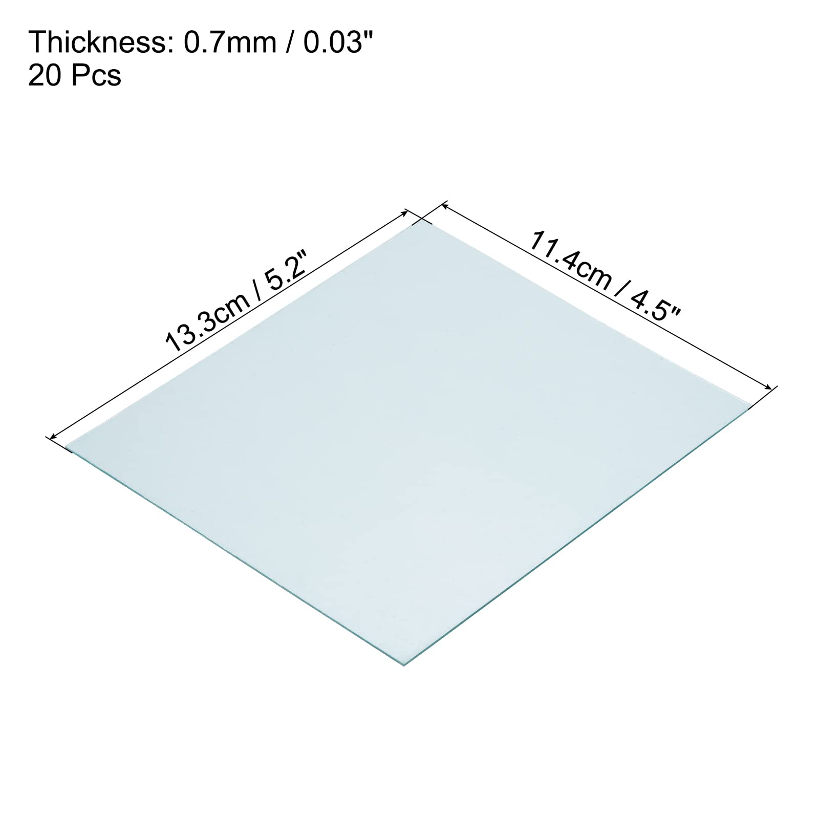 PATIKIL 5.2 x 4.5 Inch Welding Protection Lens, 20 Pack Transparent Protective Replacement Right Angle for Solar Clear - Image 2