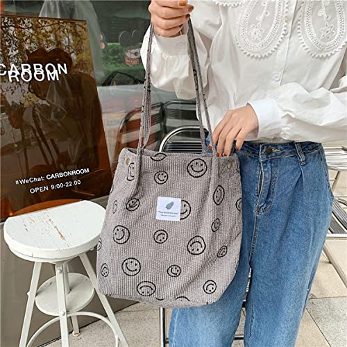 Image of JARKJARD Corduroy Tote Bag Aesthetic Cute Tote Bags Large School Shoulder Bags for TeenGirls Trendy Stuff