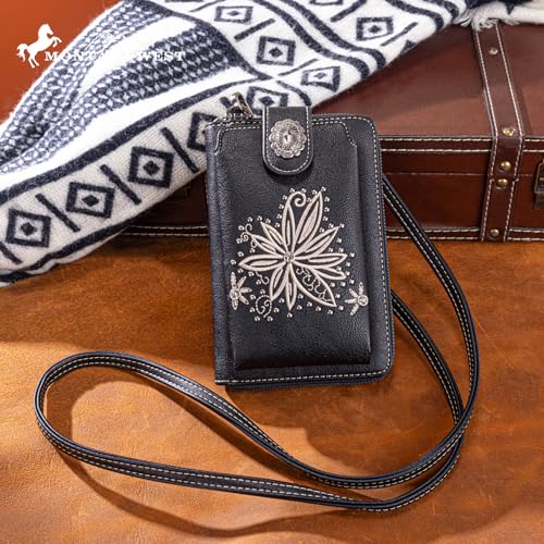 Image of Montana West Western Crossbody Phone Wallet for Women RFID Blocking Wallet Purse with Cash Slots & Zipper Pocket