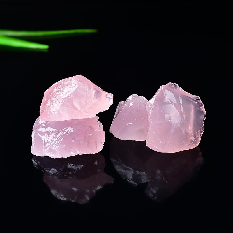 Kamienie i kryształy Naturalny różowy kryształ surowy kamień ozdoba, róża kryształowa mineralna dekoracja akwarium, kryształowy wazon na kwiaty (500 g, 3-5 cm)